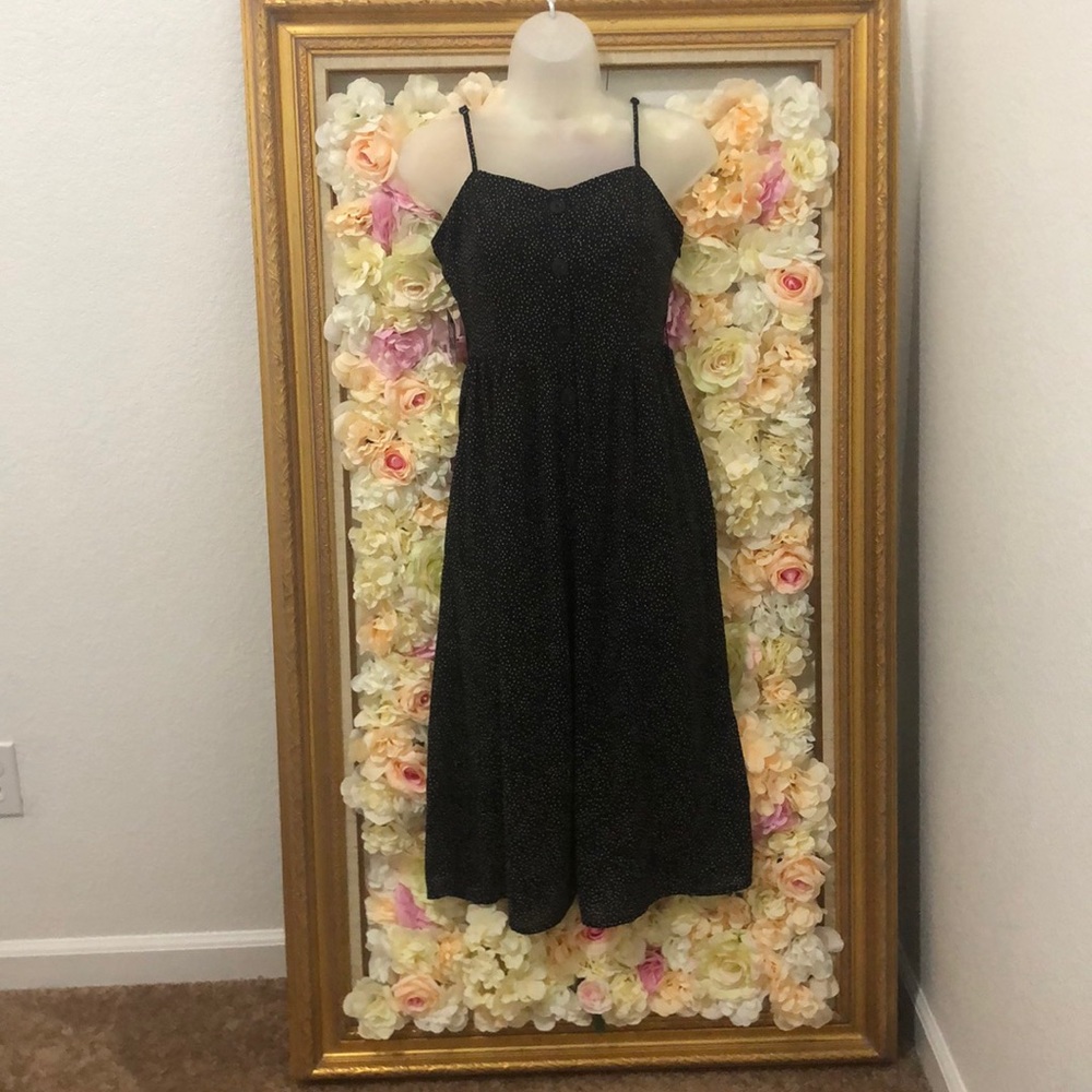 Midi black and white polka dot dress